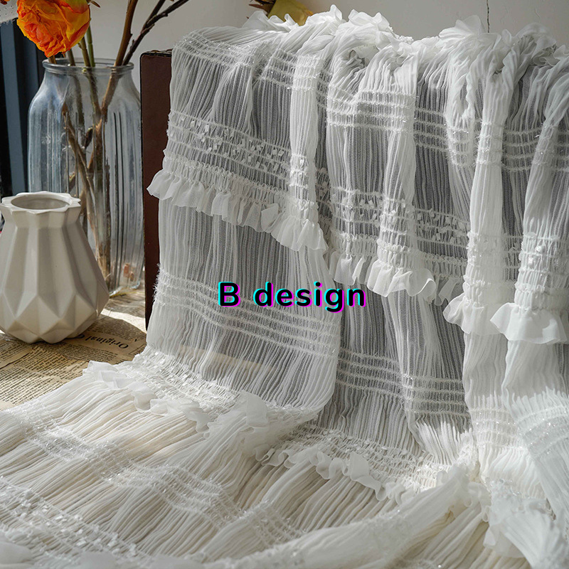 Similar style collect inside Chiffon Fabric with Ruffle and 3D Hook Embroidery for Women Dresses