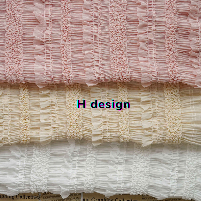 Similar style collect inside Chiffon Fabric with Ruffle and 3D Hook Embroidery for Women Dresses Similar style collect inside Chiffon Fabric with Ruffle and 3D Hook Embroidery for Women Dresses