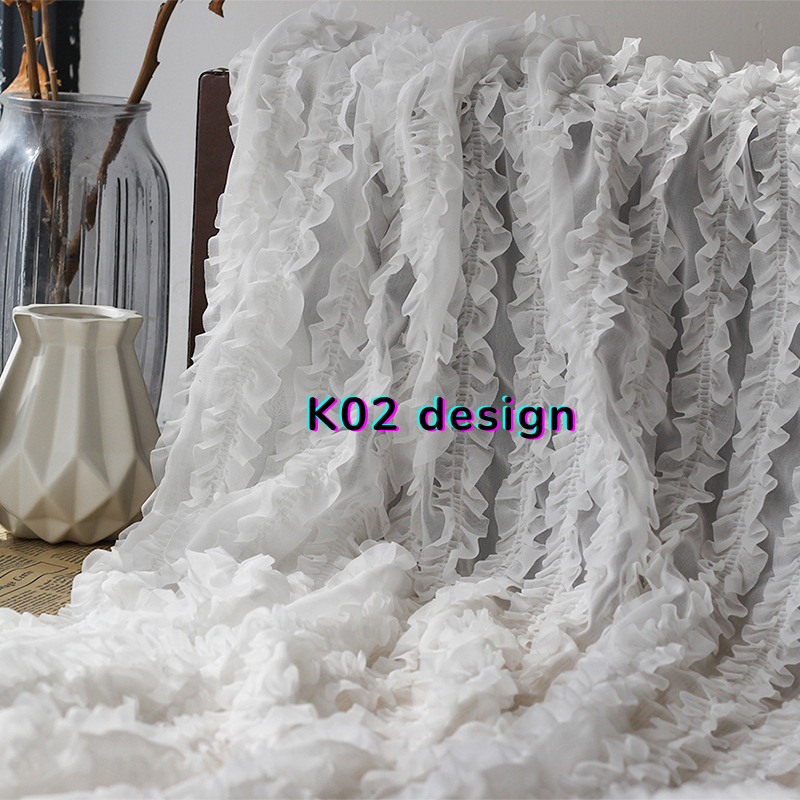 Similar style collect inside Chiffon Fabric with Ruffle and 3D Hook Embroidery for Women Dresses Similar style collect inside Chiffon Fabric with Ruffle and 3D Hook Embroidery for Women Dresses