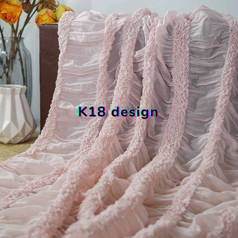 Similar style collect inside Chiffon Fabric with Ruffle and 3D Hook Embroidery for Women Dresses Similar style collect inside Chiffon Fabric with Ruffle and 3D Hook Embroidery for Women Dresses