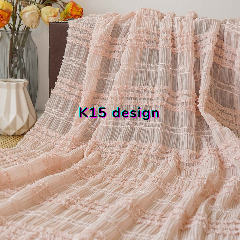 Similar style collect inside Chiffon Fabric with Ruffle and 3D Hook Embroidery for Women Dresses Similar style collect inside Chiffon Fabric with Ruffle and 3D Hook Embroidery for Women Dresses