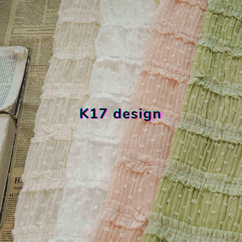 Similar style collect inside Chiffon Fabric with Ruffle and 3D Hook Embroidery for Women Dresses Similar style collect inside Chiffon Fabric with Ruffle and 3D Hook Embroidery for Women Dresses