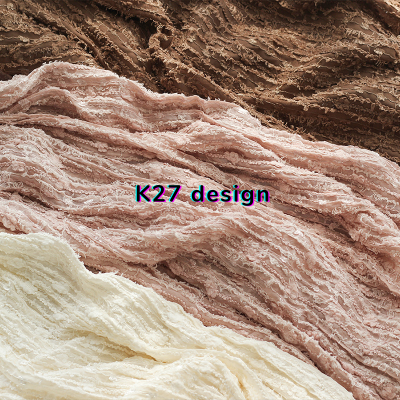 Similar style collect inside Chiffon Fabric with Ruffle and 3D Hook Embroidery for Women Dresses Similar style collect inside Chiffon Fabric with Ruffle and 3D Hook Embroidery for Women Dresses