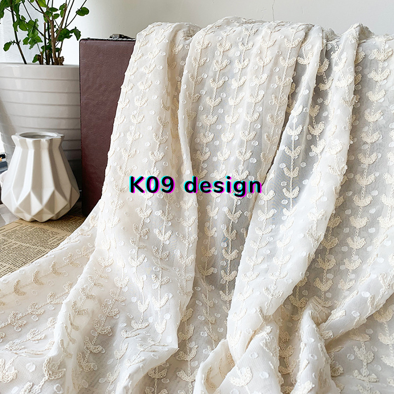 New Striped Chiffon Embroidered Fabric with Polka Dots and Jacquard for Women's Dresses and Shirts