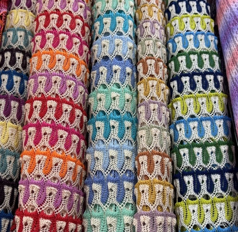 Manufacturer Jacquard Knitting Warp Knit Crochet Weave Crocheted Fabric For Dress