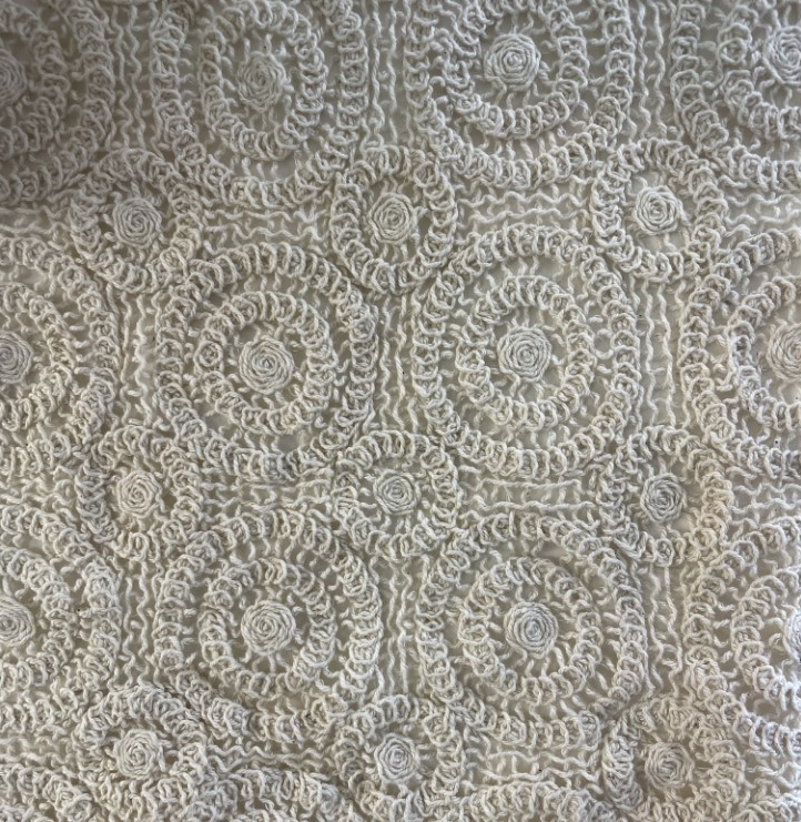 Factory designer luxury crochet cotton lace fabric geometry lace crochet fabric for garment