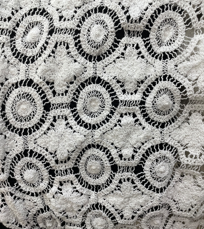 Factory designer luxury crochet cotton lace fabric geometry lace crochet fabric for garment