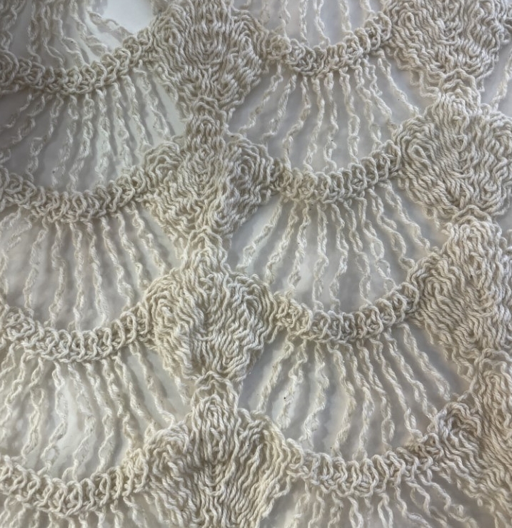 Factory designer luxury crochet cotton lace fabric geometry lace crochet fabric for garment
