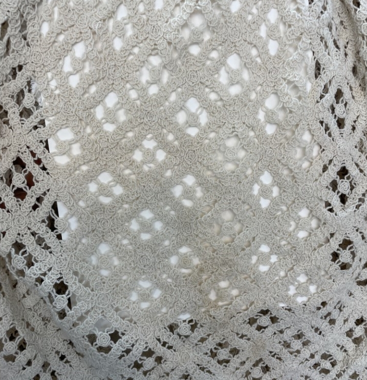 Factory designer luxury crochet cotton lace fabric geometry lace crochet fabric for garment