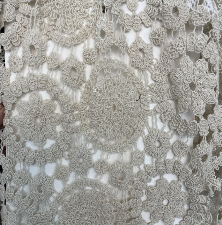 Factory designer luxury crochet cotton lace fabric geometry lace crochet fabric for garment