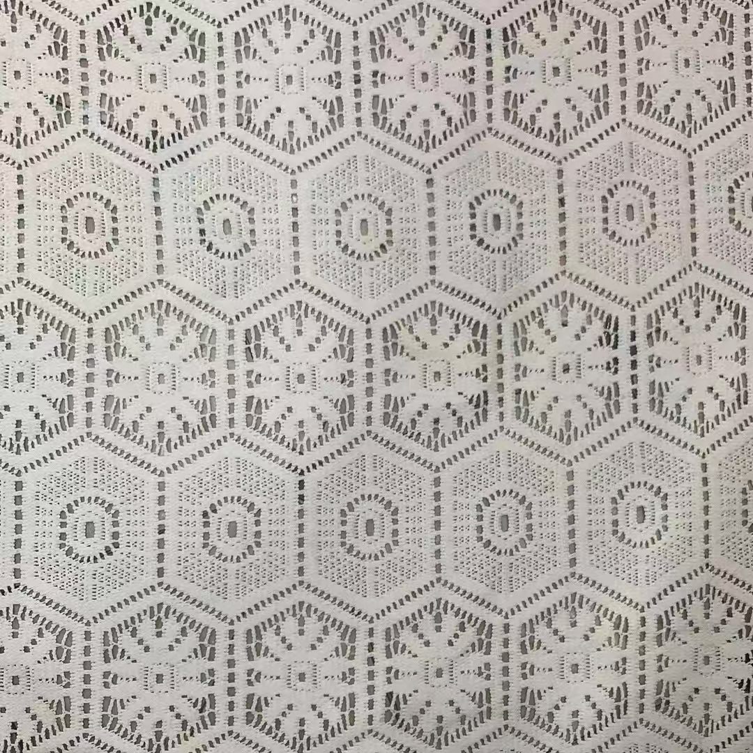 Garment textile cotton-polyester warp knitting crochet fabrics for clothing and curtains 