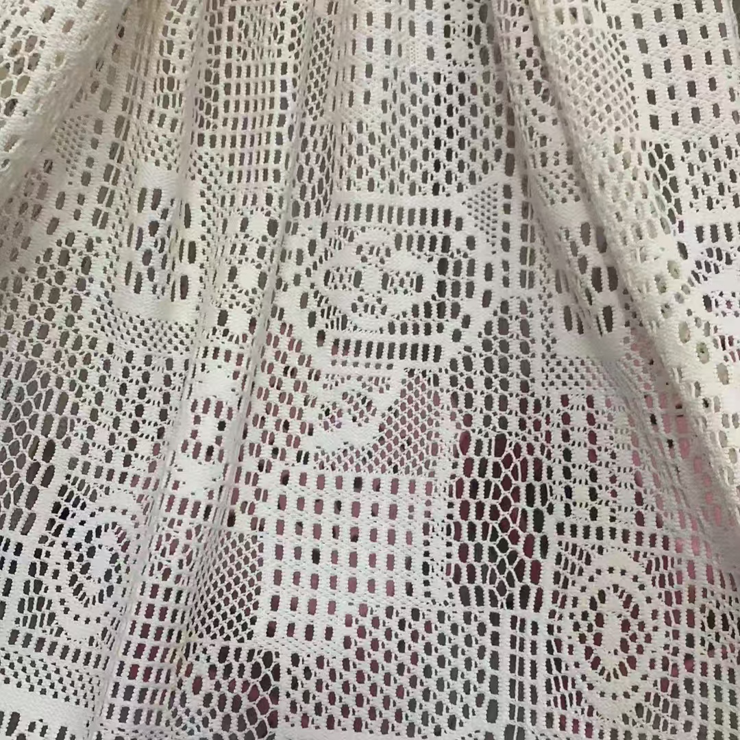 Garment textile cotton-polyester warp knitting crochet fabrics for clothing and curtains Garment textile cotton-polyester warp knitting crochet fabrics for clothing and curtains