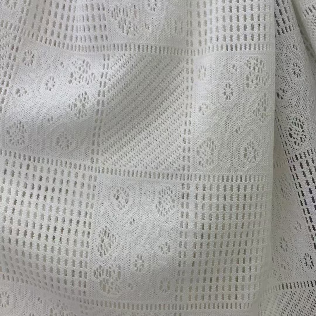 Garment textile cotton-polyester warp knitting crochet fabrics for clothing and curtains Garment textile cotton-polyester warp knitting crochet fabrics for clothing and curtains