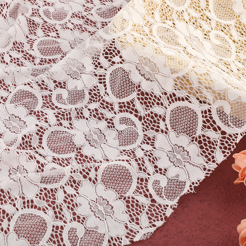 Manufacturer of warp knitted lace underwear clothing accessories wedding dress stretch lace fabric Manufacturer of warp knitted lace underwear clothing accessories wedding dress stretch lace fabric