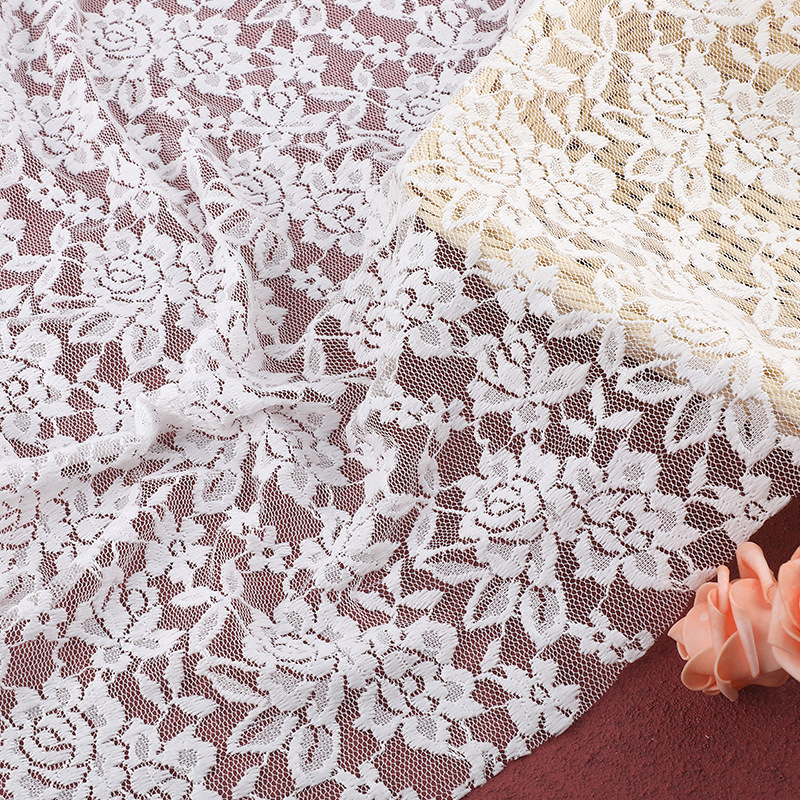 Manufacturer of warp knitted lace underwear clothing accessories wedding dress stretch lace fabric Manufacturer of warp knitted lace underwear clothing accessories wedding dress stretch lace fabric