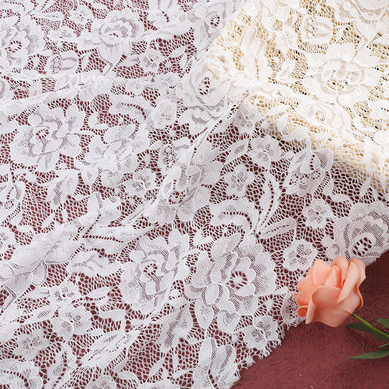 Manufacturer of warp knitted lace underwear clothing accessories wedding dress stretch lace fabric Manufacturer of warp knitted lace underwear clothing accessories wedding dress stretch lace fabric
