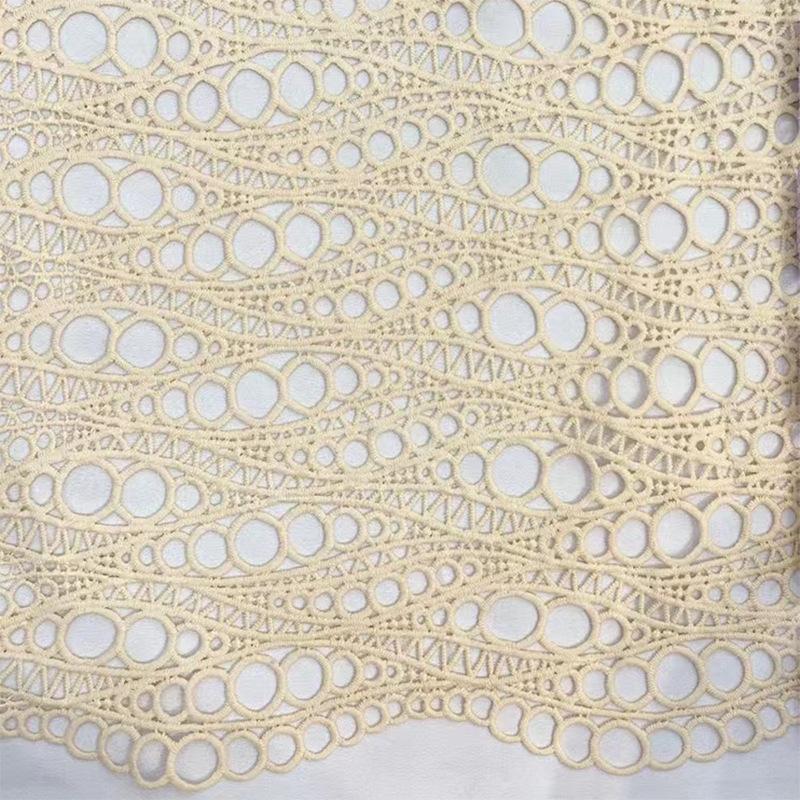 water-soluble polyester lace fabric embroidery geometric flower lace fabric for dress water-soluble polyester lace fabric embroidery geometric flower lace fabric for dress