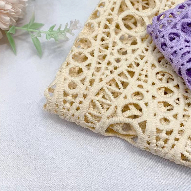 water-soluble polyester lace fabric embroidery geometric flower lace fabric for dress water-soluble polyester lace fabric embroidery geometric flower lace fabric for dress