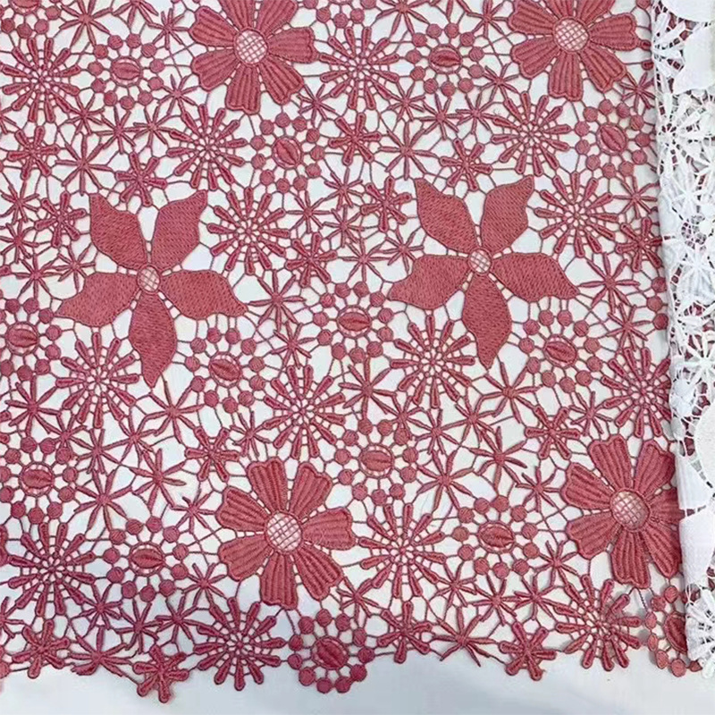 Milk Silk Lace Polyester Chemical Lace fabric Guipure Border Decoration Lace fabrics supplier