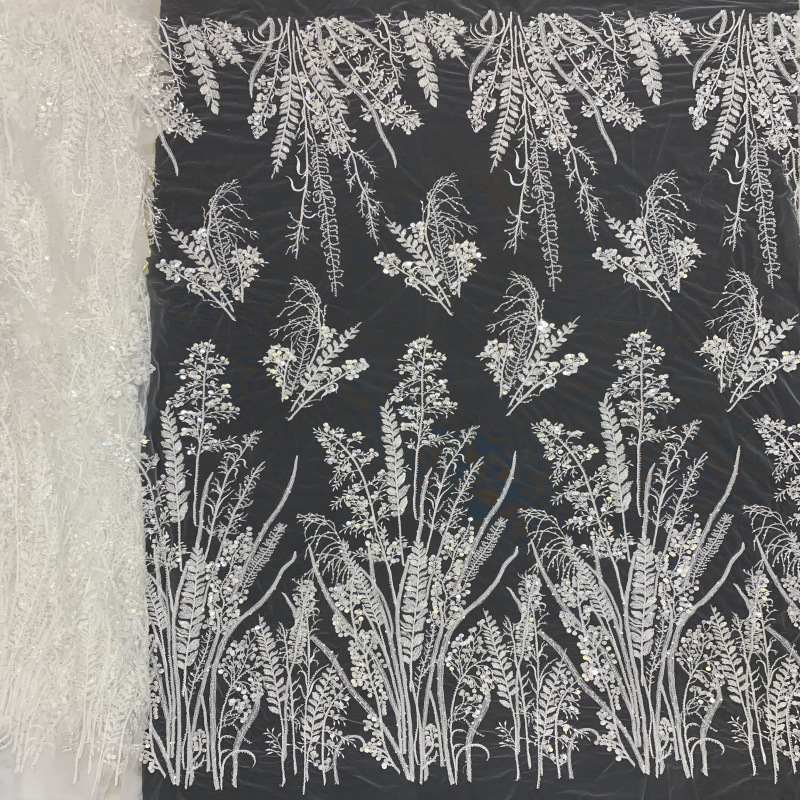 Bridal beaded lace fabric for wedding dresses Bridal beaded lace fabric for wedding dresses