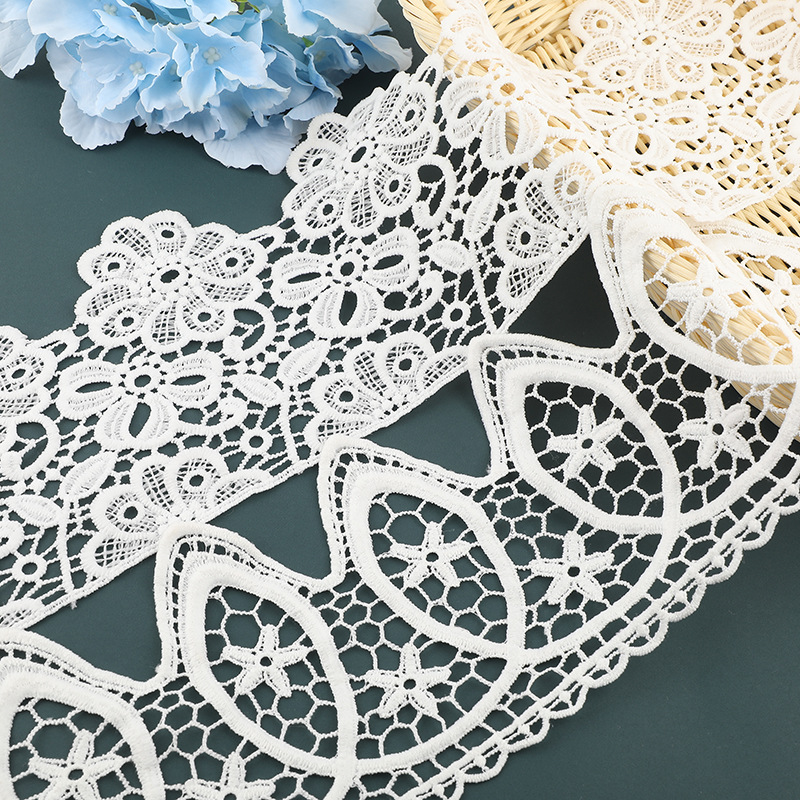 Factory Wholesale Polyester Embroidery Lace Fabric For Clothing Home Textile Decoration Lace Trim