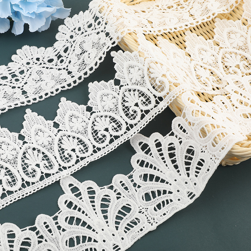 Factory Wholesale Polyester Embroidery Lace Fabric For Clothing Home Textile Decoration Lace Trim