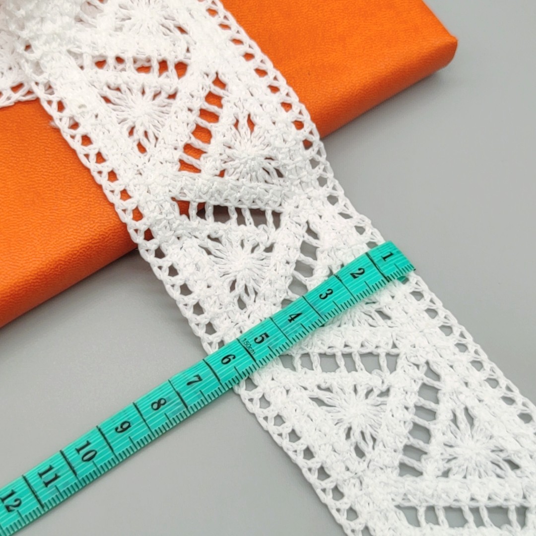 Fake hand crochet lace trim embroidery cotton-polyester lace trimming for garment