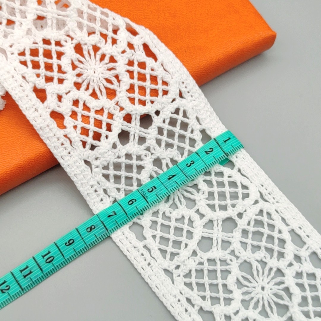Fake hand crochet lace trim embroidery cotton-polyester lace trimming for garment
