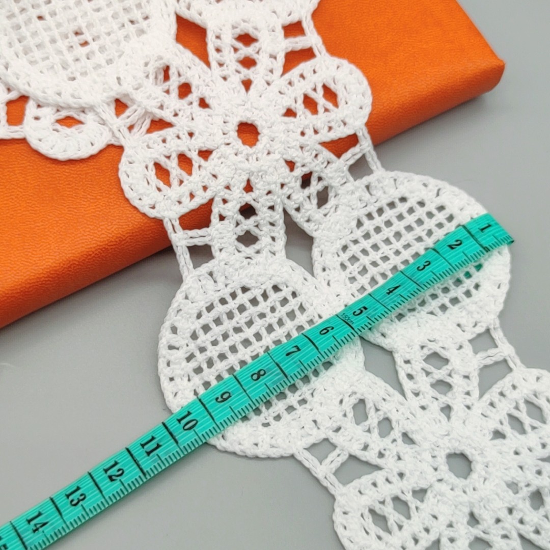 Fake hand crochet lace trim embroidery cotton-polyester lace trimming for garment