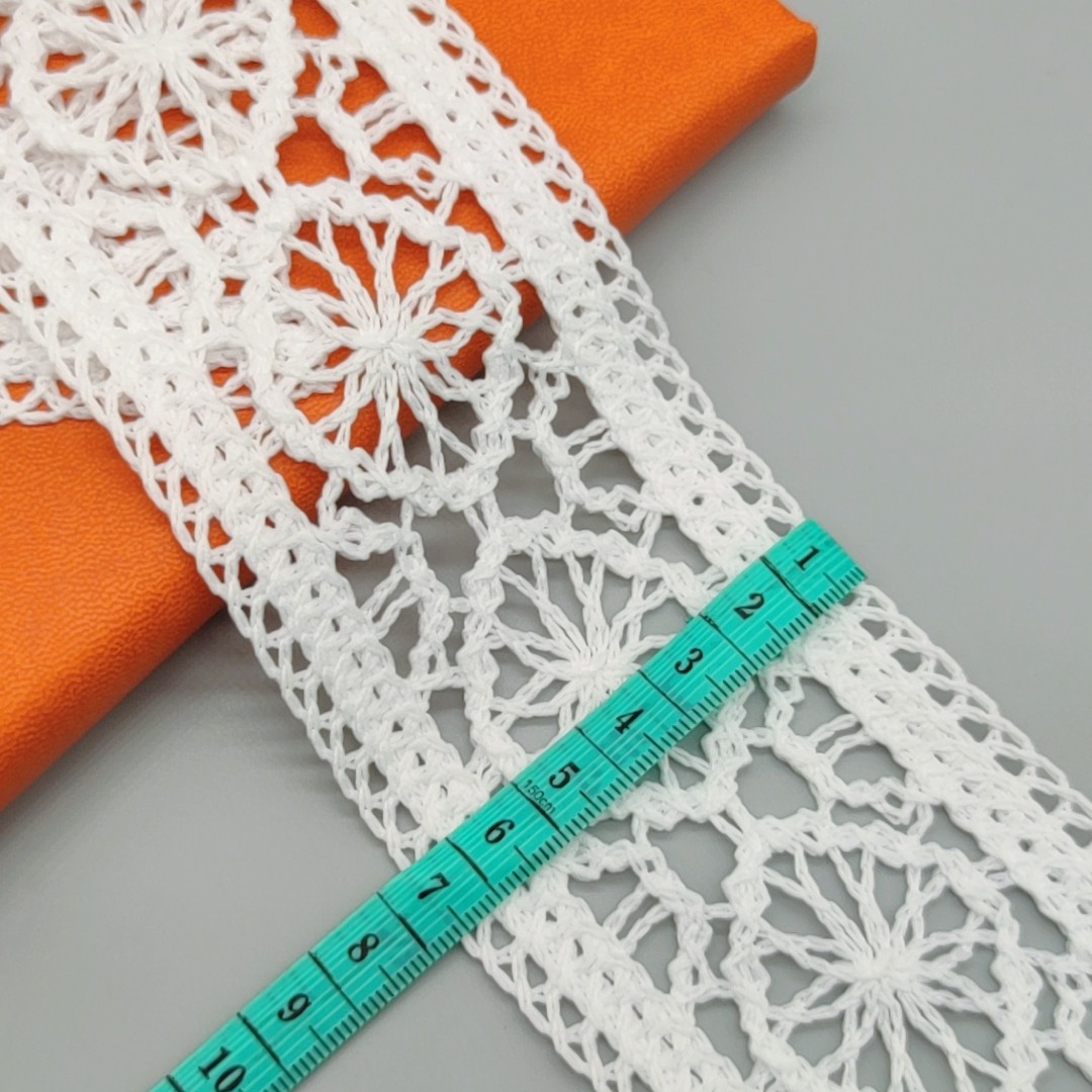 Fake hand crochet lace trim embroidery cotton-polyester lace trimming for garment