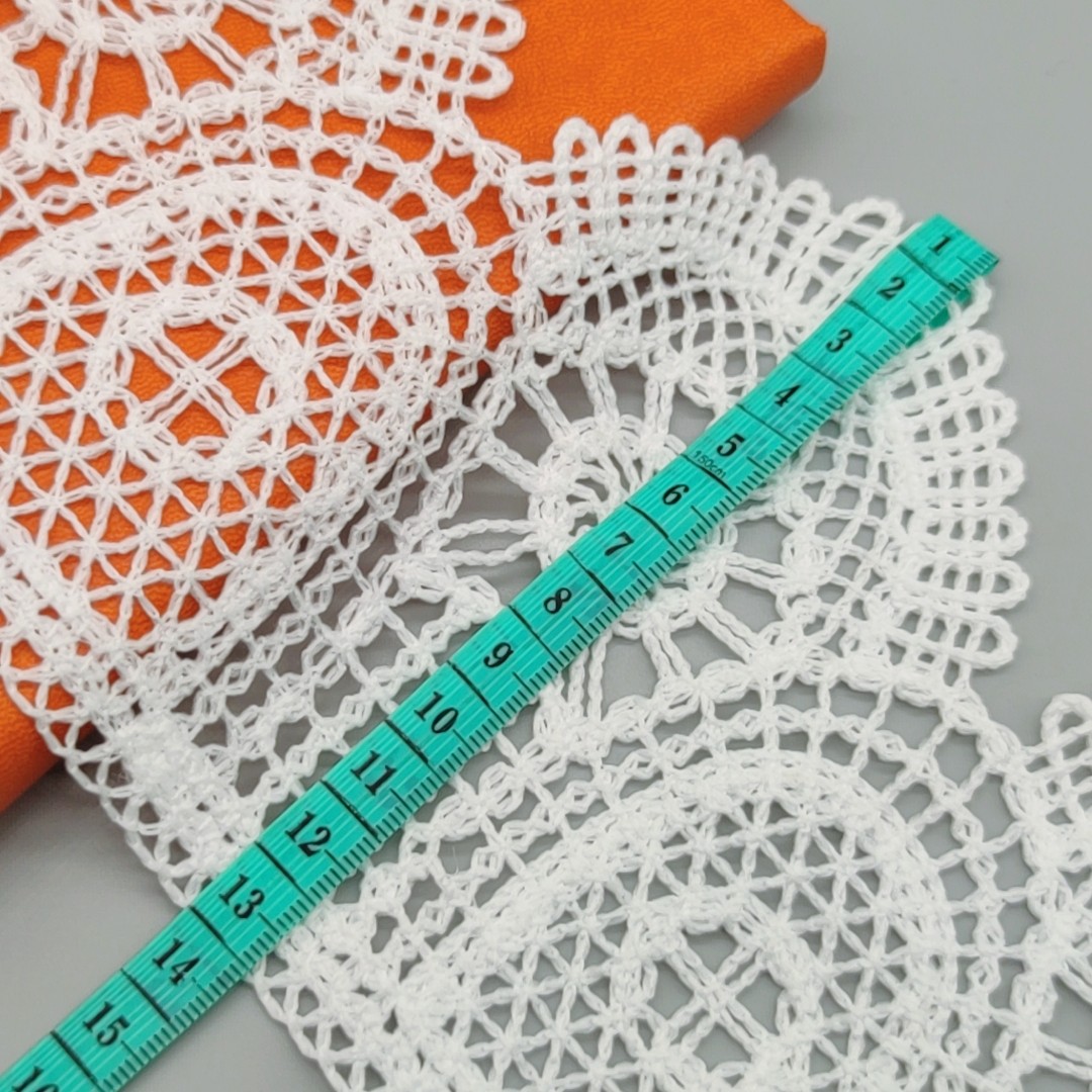 Fake hand crochet lace trim embroidery cotton-polyester lace trimming for garment