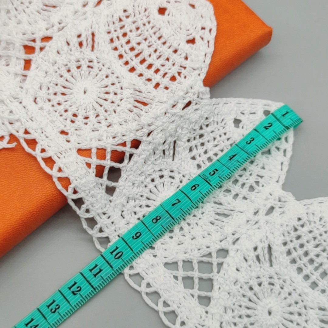 Fake hand crochet lace trim embroidery cotton-polyester lace trimming for garment