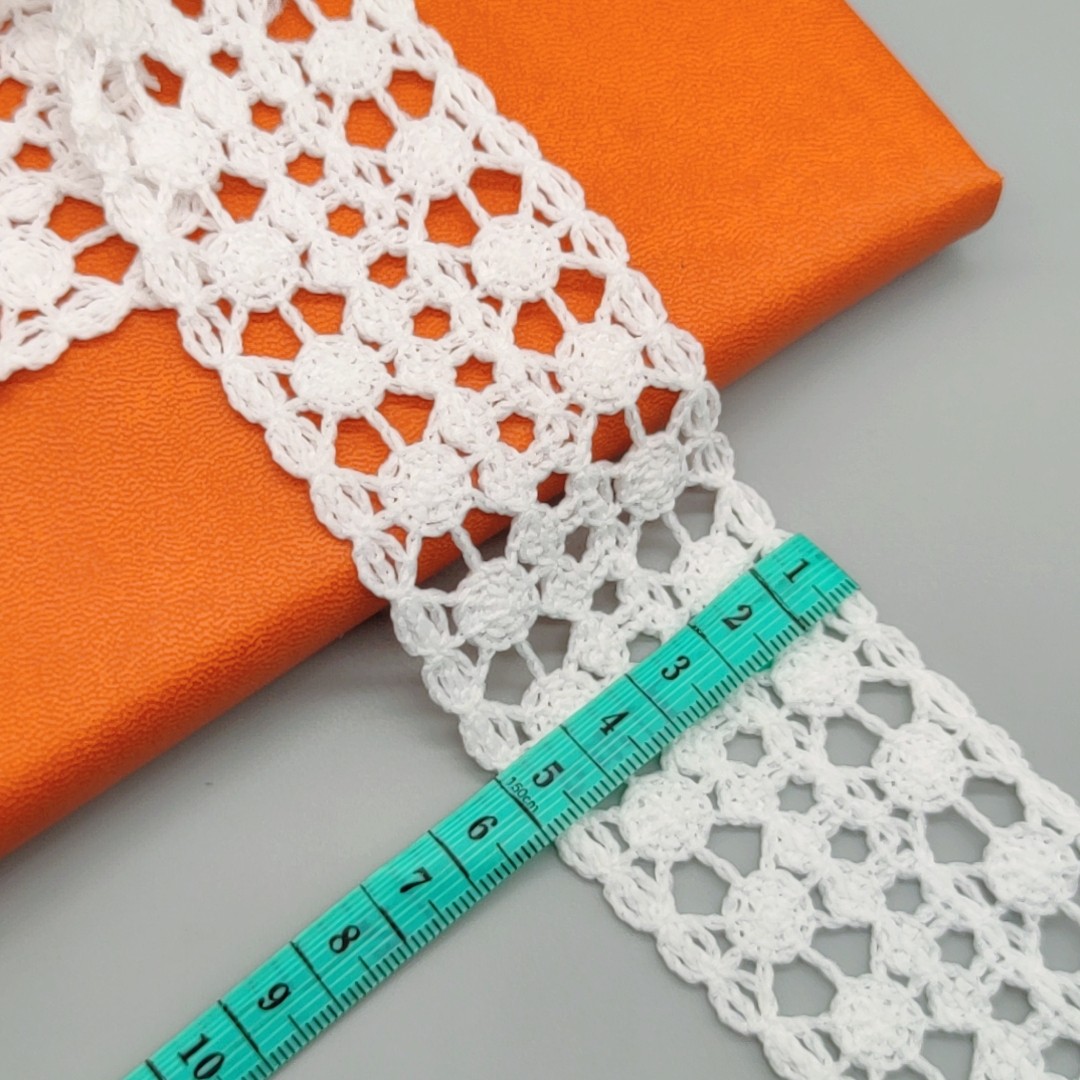 Fake hand crochet lace trim embroidery cotton-polyester lace trimming for garment