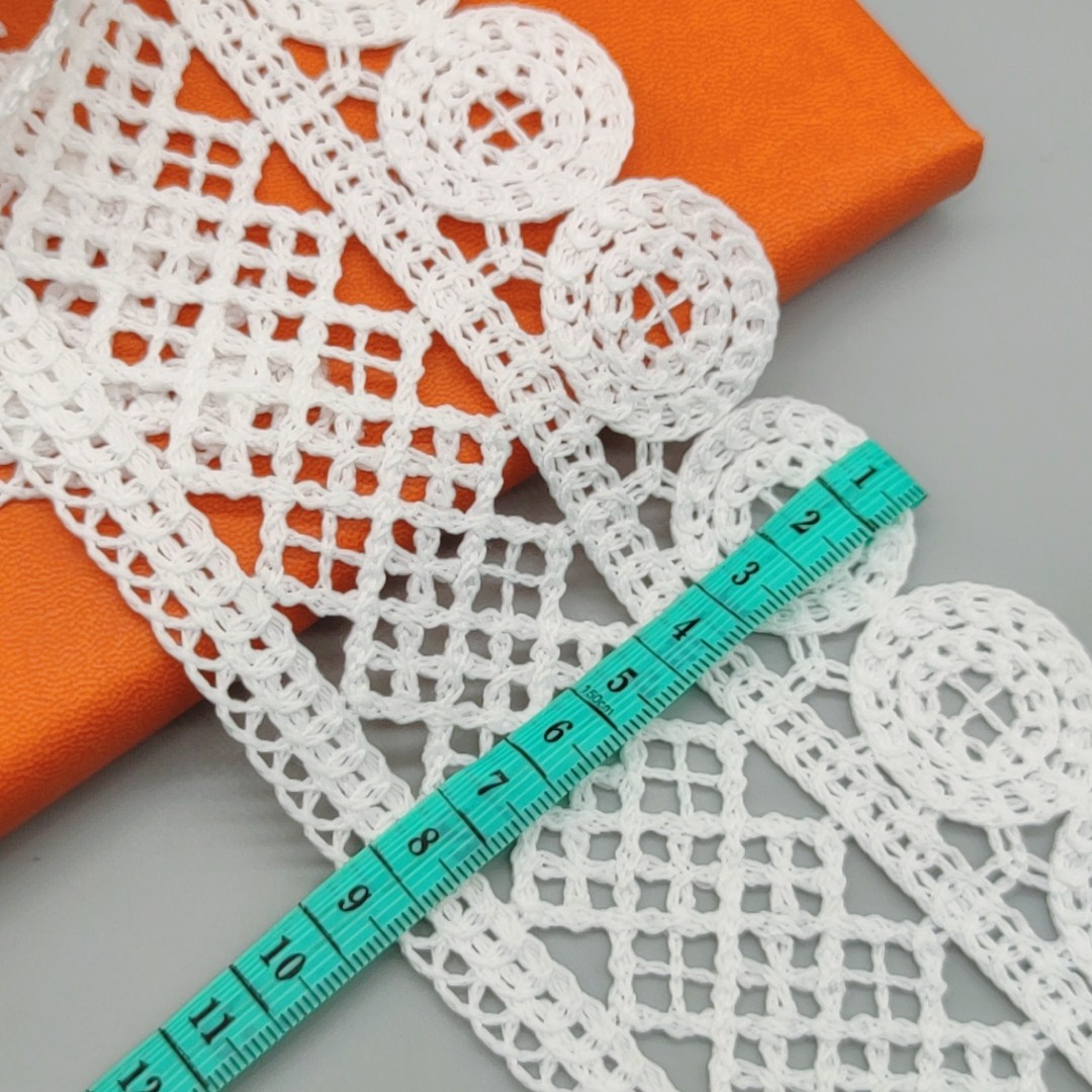 Fake hand crochet lace trim embroidery cotton-polyester lace trimming for garment