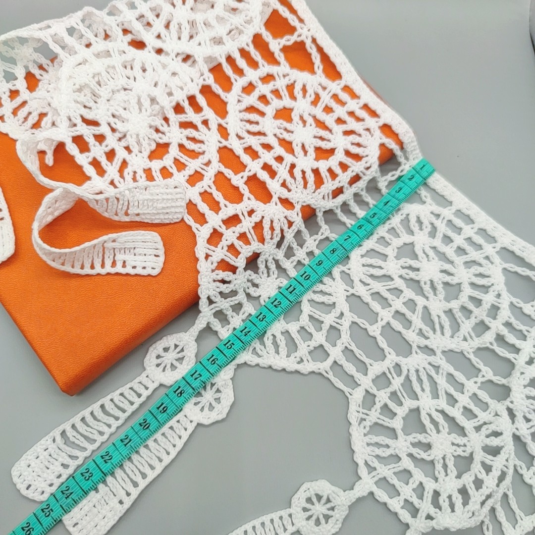 Fake hand crochet lace trim embroidery cotton-polyester lace trimming for garment