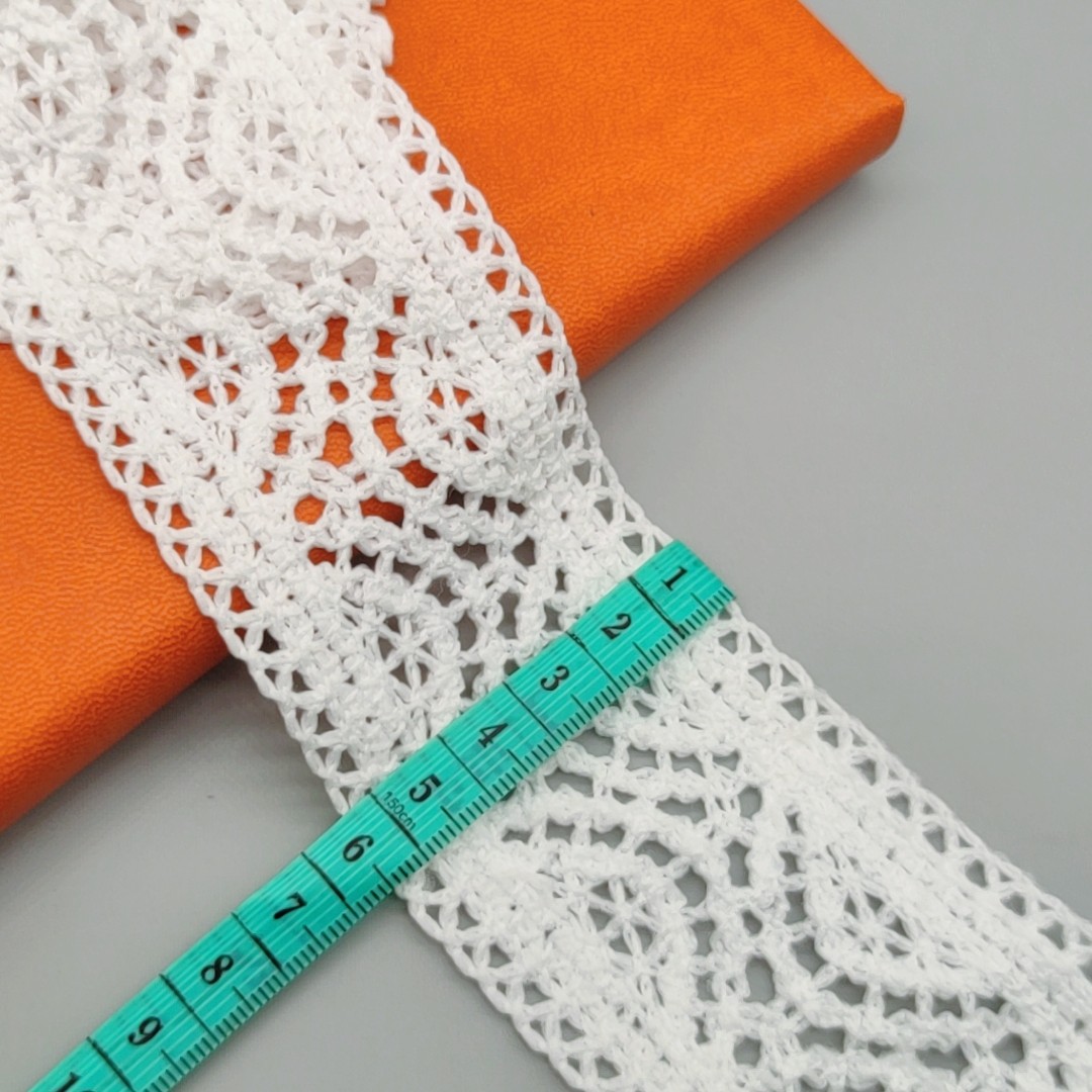 Fake hand crochet lace trim embroidery cotton-polyester lace trimming for garment