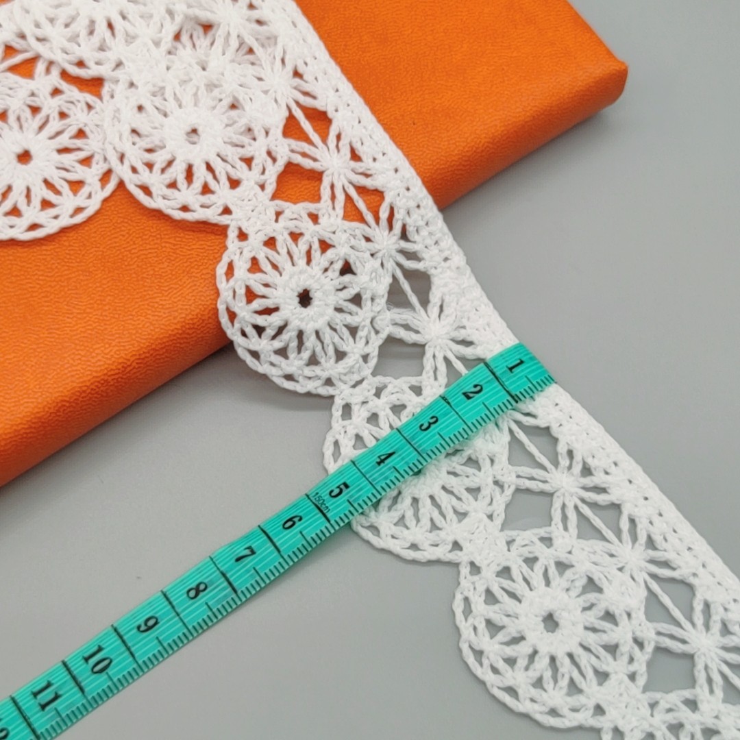 Fake hand crochet lace trim embroidery cotton-polyester lace trimming for garment