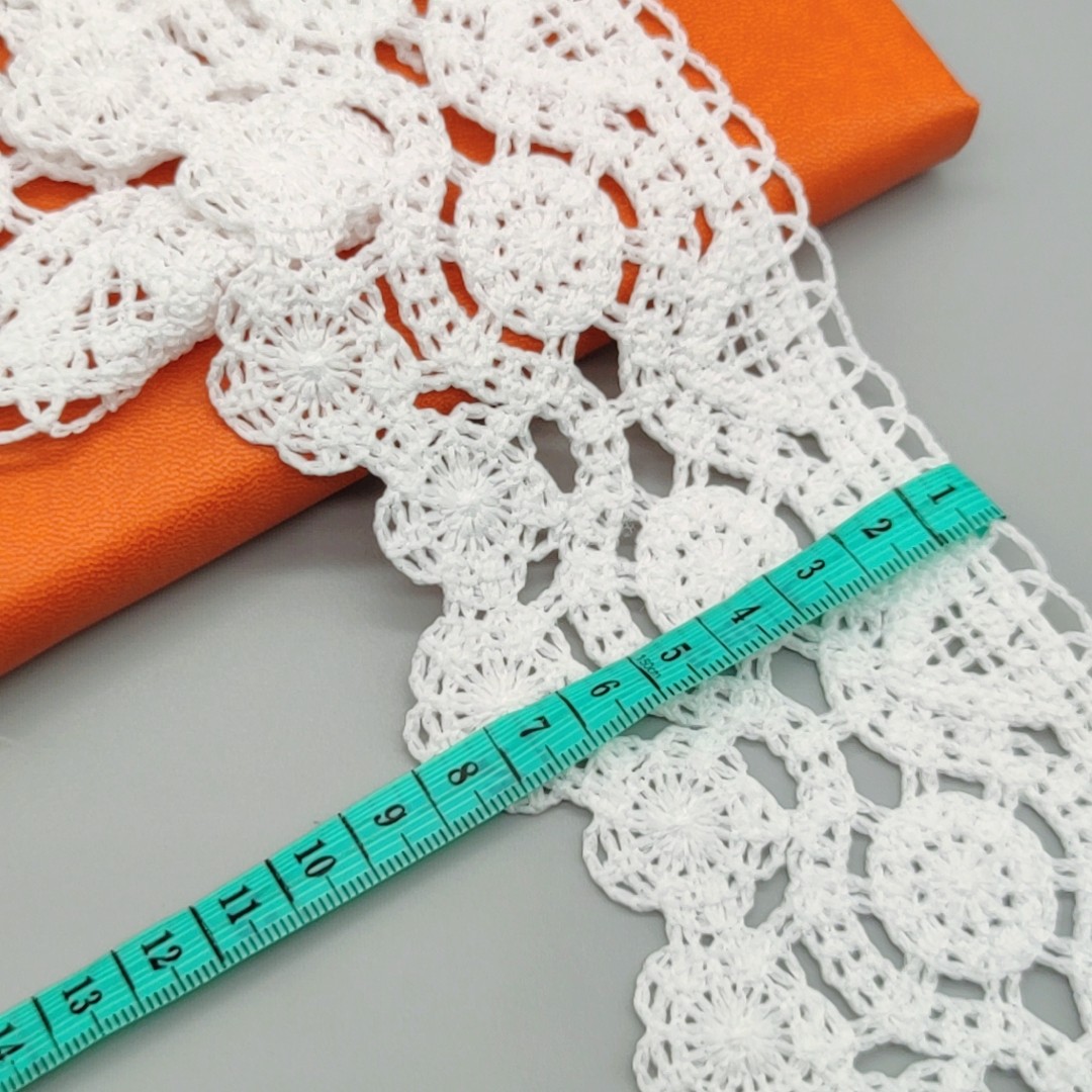 Fake hand crochet lace trim embroidery cotton-polyester lace trimming for garment