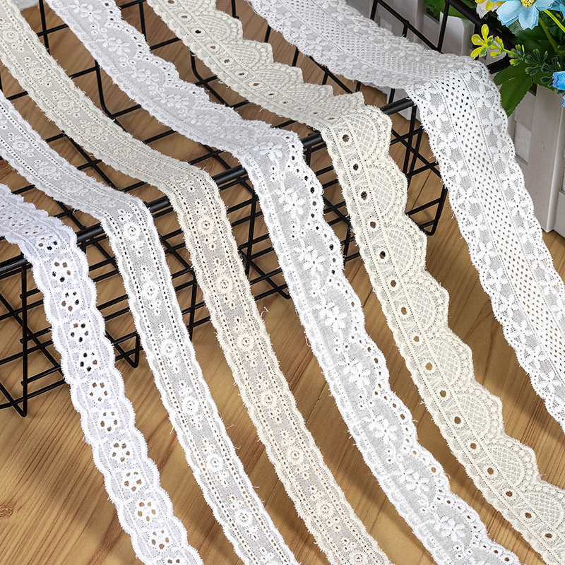 New Cotton Floral Embroidered Lace trim Clothing Trim decorative lace for Home Textile and dress