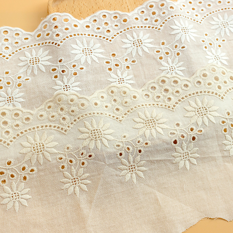 New Cotton Floral Embroidered Lace trim Clothing Trim decorative lace for Home Textile and dress New Cotton Floral Embroidered Lace trim Clothing Trim decorative lace for Home Textile and dress