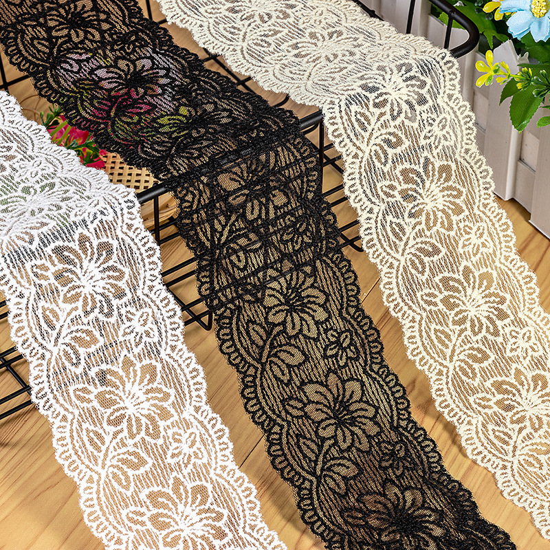 New mesh base Lace Trim Cotton Thread Embroidered lace trimming Clothing Lace Accessory New mesh base Lace Trim Cotton Thread Embroidered lace trimming Clothing Lace Accessory