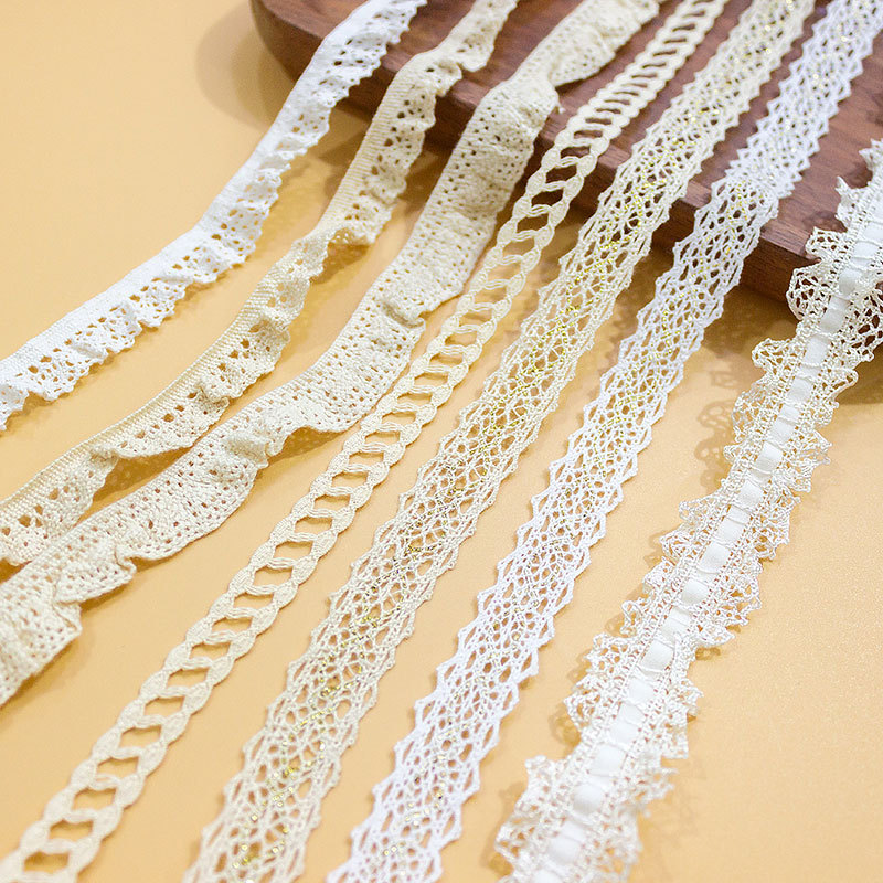 Stock Ruffled elastic band cotton thread lace crochet trim for Lolita dress garment accessories
