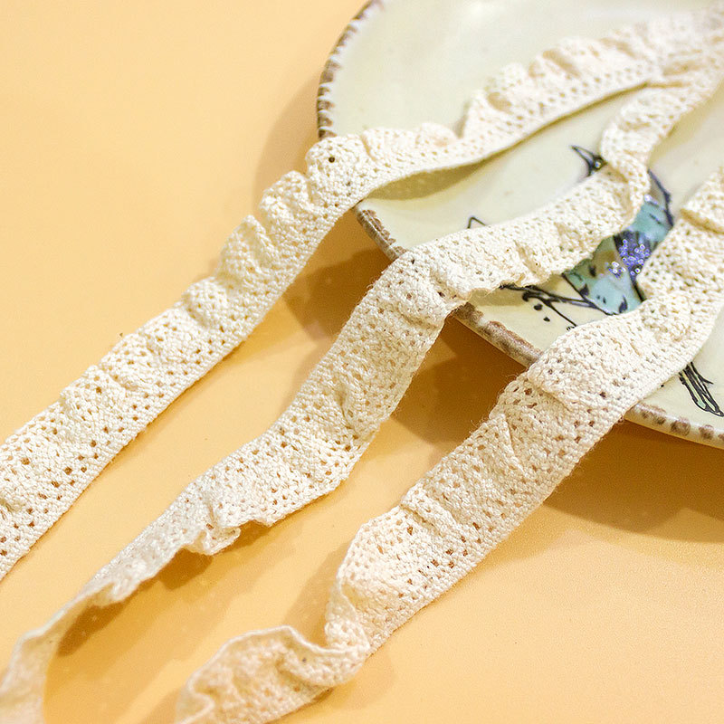 Stock Ruffled elastic band cotton thread lace crochet trim for Lolita dress garment accessories