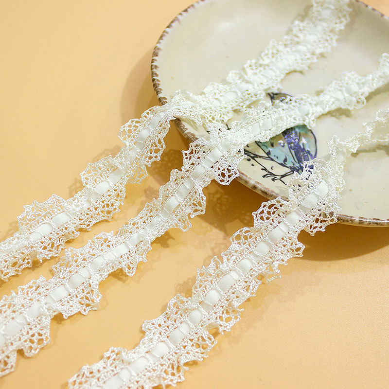 Stock Ruffled elastic band cotton thread lace crochet trim for Lolita dress garment accessories
