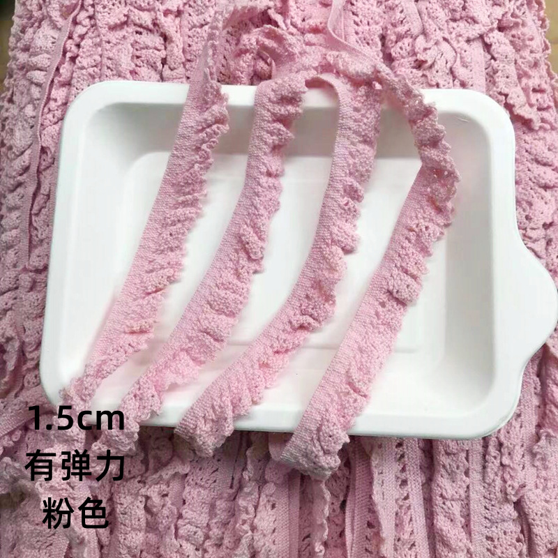 Stock Ruffled elastic band cotton thread lace crochet trim for Lolita dress garment accessories