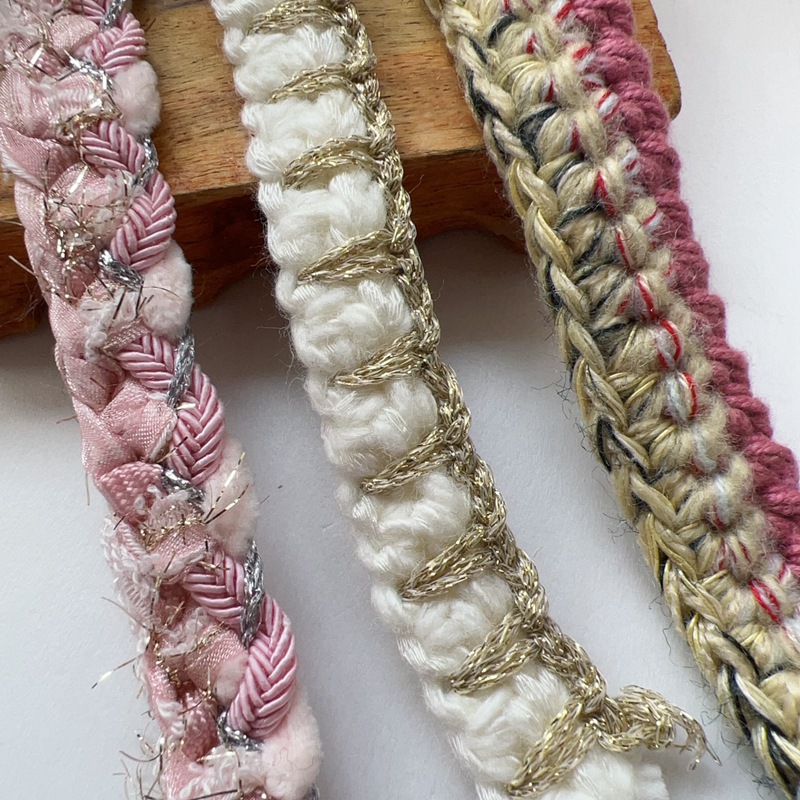 Hand-crocheted lace trim for decorating knitting lace trim accessories for Chanel-style jackets