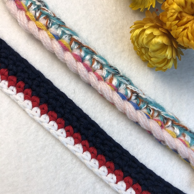 Hand-crocheted lace trim for decorating knitting lace trim accessories for Chanel-style jackets Hand-crocheted lace trim for decorating knitting lace trim accessories for Chanel-style jackets