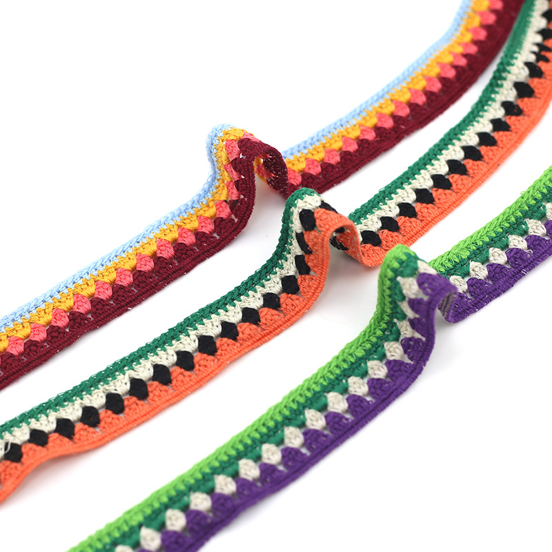 Hand-crocheted lace trim for decorating knitting lace trim accessories for Chanel-style jackets Hand-crocheted lace trim for decorating knitting lace trim accessories for Chanel-style jackets