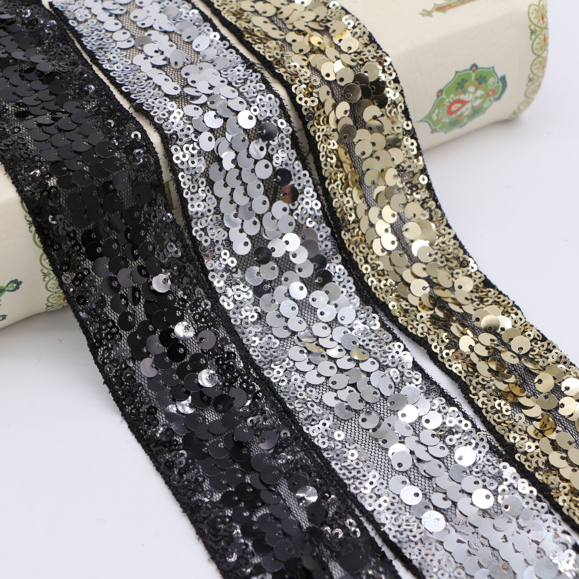 Sequin trim embroidery sequin tape decor for garments