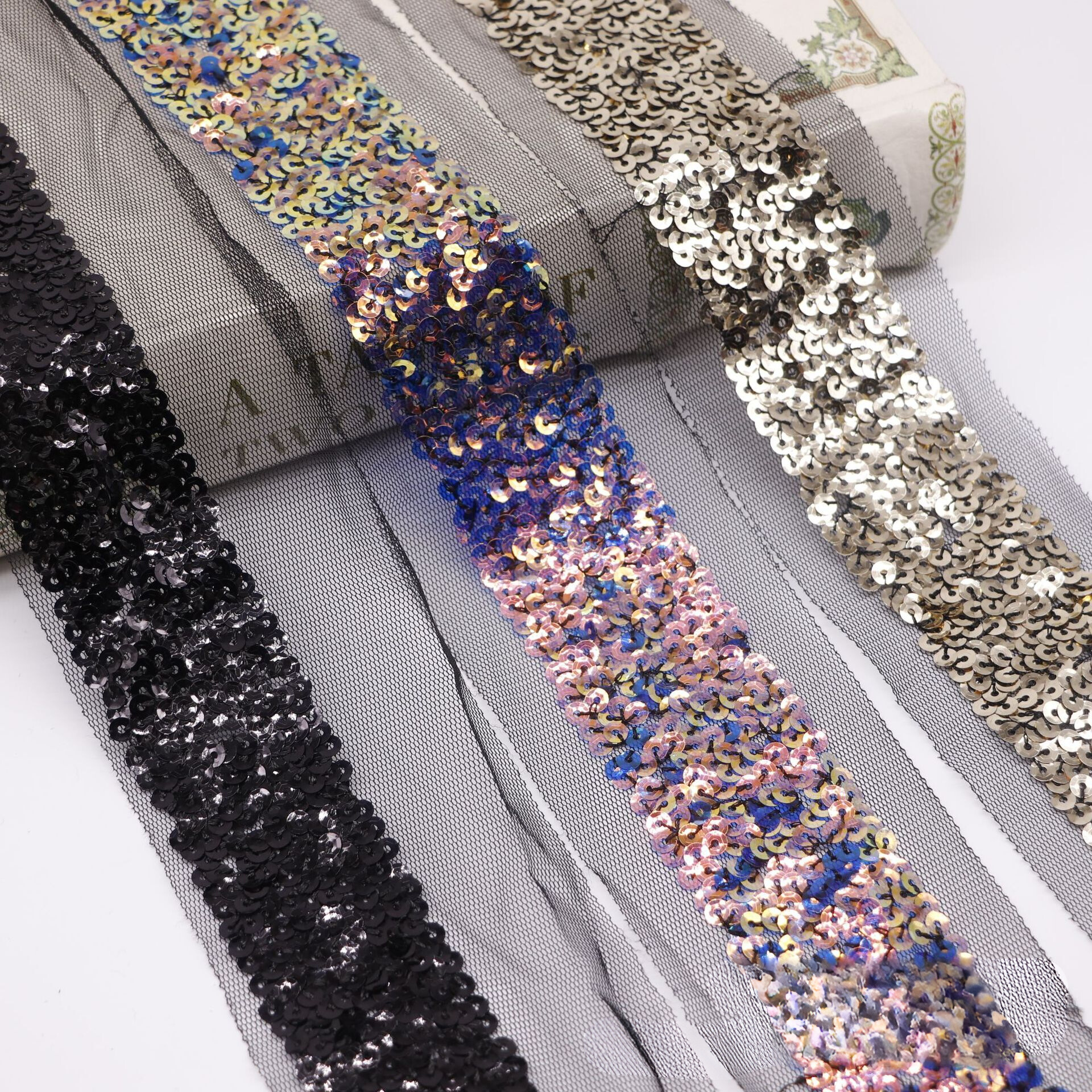 Sequin trim embroidery sequin tape decor for garments
